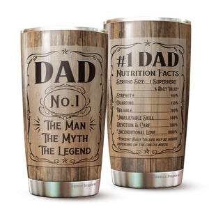 Best Dad Ever Tumbler 20Oz - The Man The Myth The Legend Travel Coffee Mug - Tumbler Gifts for Dad, Father, Bonus Dad, Father-in-law, Birthday, Christmas, Father's Day Tumbler Gifts