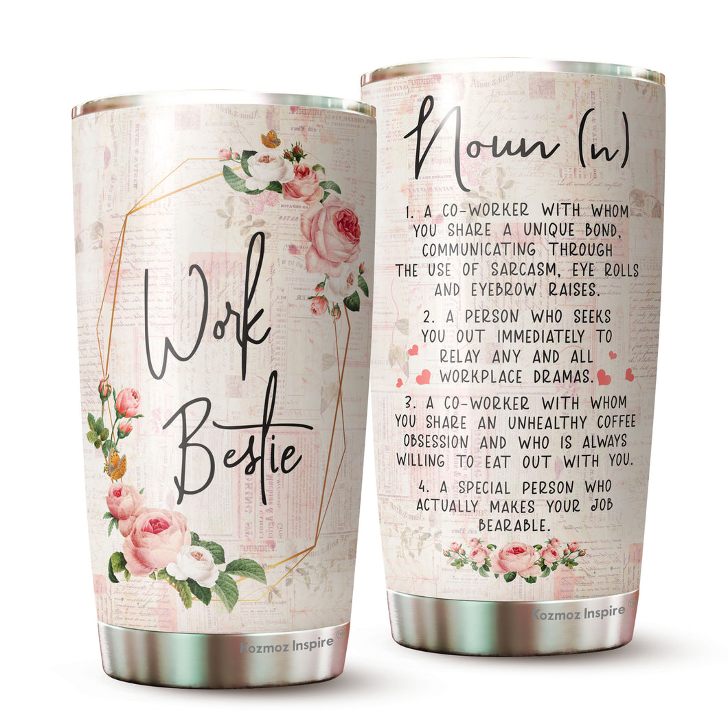 Work Bestie Tumbler - Work Bestie Definition Tumbler - Work Bestie Tumbler For Women - Gift For Colleagues, Coworker, Friends - Gift For Best Friend