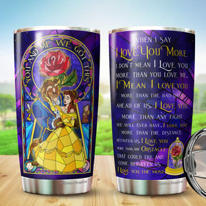 Anniversary Presents For Her Valentines Gift For Him Couple Girlfriend Boyfriend Fiancé - When I Say I Love You More Tumbler - Gifts Wife Husband Birthday Wedding Romantic Gifts Forever Rose Tumblers