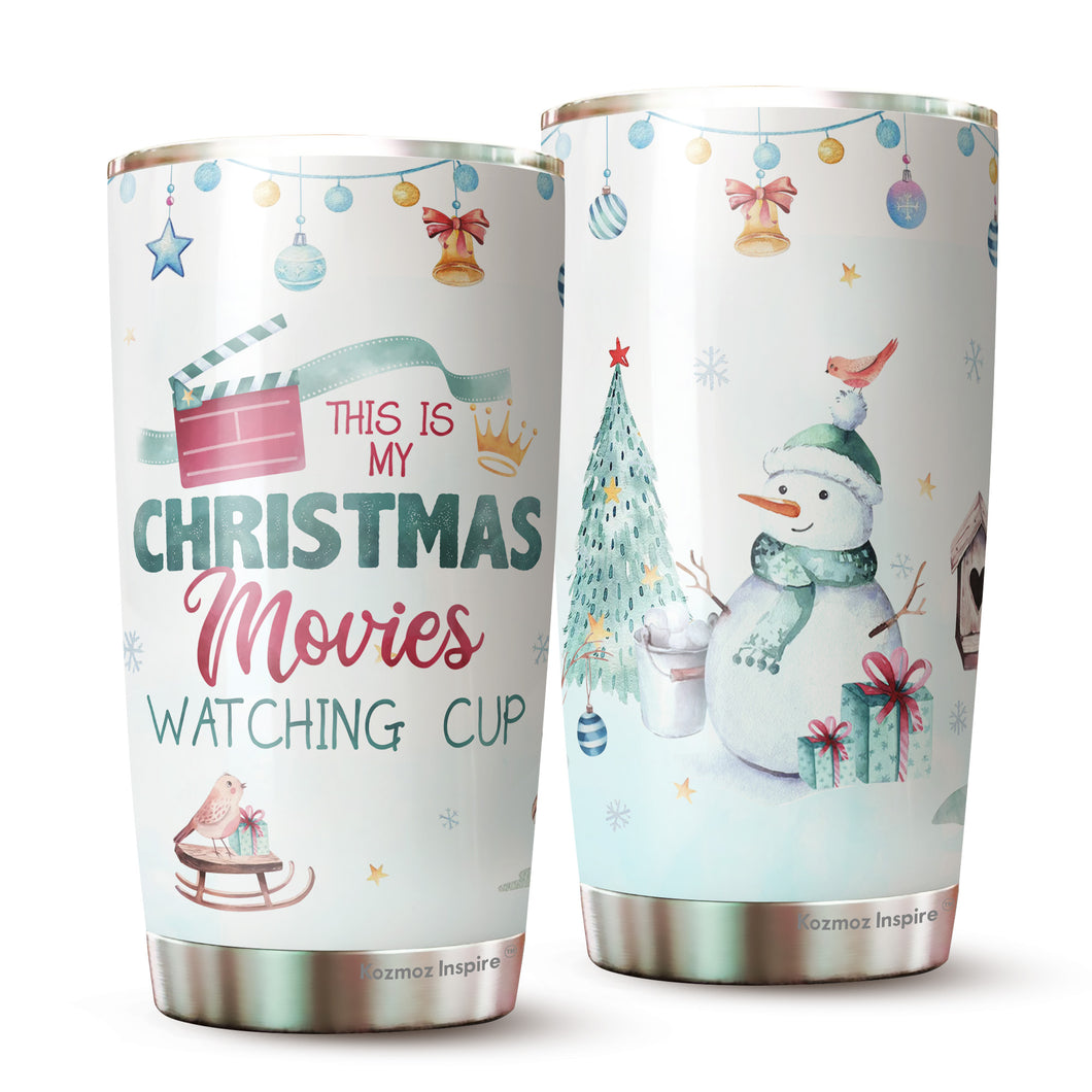 Christmas Movie Gifts - Gifts For Christmas - Christmas Vacation Mug - This Is My Christmas Movies Watching Tumbler Cup - Xmas Gifts For Friends, Family, Coworkers - Christmas Gifts For Men, Women