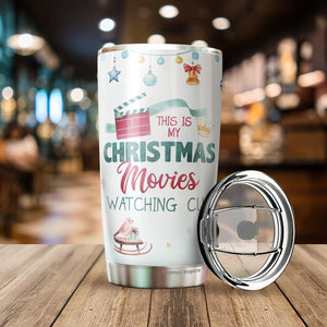 Christmas Movie Gifts - Gifts For Christmas - Christmas Vacation Mug - This Is My Christmas Movies Watching Tumbler Cup - Xmas Gifts For Friends, Family, Coworkers - Christmas Gifts For Men, Women