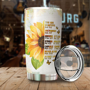 Gifts For Women - Inspiration Religious Gift - Sunflower Christian Mug - You Are Beautiful Bible Verse Tumbler For Friend Gifts - Women Gifts For Christmas Holiday - Gifts For Mom, Aunt, Sister