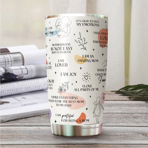 Mom Tumbler - Gifts for Mom, Mother, Mommy from Daughter, Son, Kids - Mom Coffee Mug - Mom Daily Affirmations Tumbler - Gifts for New Mom on Mother's Day, Birthday, Christmas