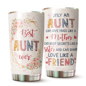 Aunt Tumbler - Gifts for Aunt from Niece, Nephew, Baby - Best Aunt Ever Tumbler - Auntie Tumler - Gift for Aunt On Mother's Day, Birthday, Christmas - Auntie Cup - Auntie Coffee Mug