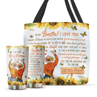 YANBI Gifts For Bestie - You Are My Person Tumbler - Bestie Tumbler For Women - Best Friend Sunflower Tumbler - Gifts For Best Friend - Best Friends Tumbler For Women