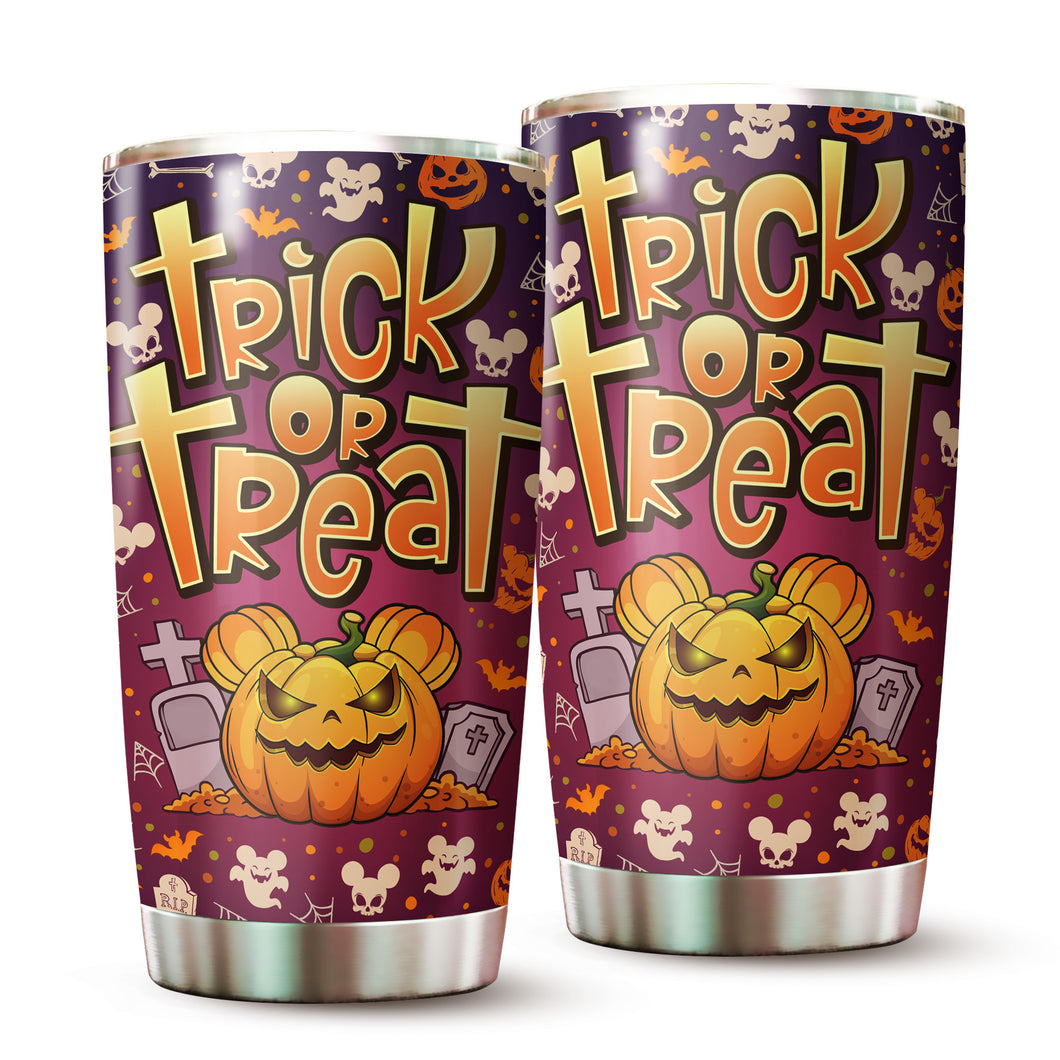 MARSANA Halloween Tumbler - Gifts for Halloween - Trick or Treat Tumbler - Halloween Cup - Horror Tumbler - Pumpkin Mug - Halloween Mug - Trick R Treat Cup - Gifts for Friend, Coworkers