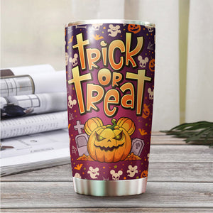 MARSANA Halloween Tumbler - Gifts for Halloween - Trick or Treat Tumbler - Halloween Cup - Horror Tumbler - Pumpkin Mug - Halloween Mug - Trick R Treat Cup - Gifts for Friend, Coworkers