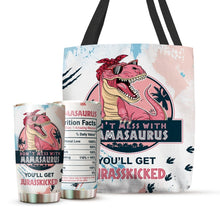 Load image into Gallery viewer, Great Mother Gifts - Funny Mamasaurus Don&#39;t Mess with Auntiesaurus You&#39;ll Get Jurasskicked Mug Tumbler  20 Oz - Gifts For Mom, Women, Wife, New Mom, From Daughter, Son, Husband On Christmas, Birthday