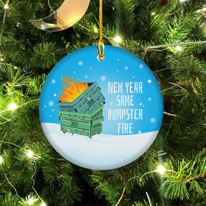 New Year Christmas Decor Ornaments 2022 - New Year Same Dumpster Fire - 2023 New Year Eve Decorations Christmas Tree Accessories - Home Decor Xmas Holidays Ceramic Ornament