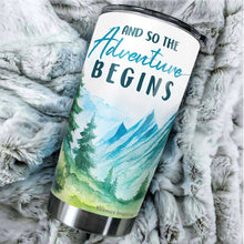 Load image into Gallery viewer, And So The Adventure Begins Tumbler 20 Oz - Funny Gifts for Coworkers, Retired Men and Women Ceramic Tumbler, Tumbler 20 oz