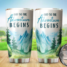 Load image into Gallery viewer, And So The Adventure Begins Tumbler 20 Oz - Funny Gifts for Coworkers, Retired Men and Women Ceramic Tumbler, Tumbler 20 oz