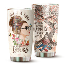 Load image into Gallery viewer, Just A Girl Who Loves Books Tumbler- Gifts for Book Lovers - Librarian Gifts for Women - Birthday Gifts For Book Lovers Women - Tumbler 20oz