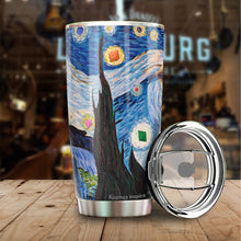 Load image into Gallery viewer, DND Starry Night Tumbler - Dungeon Master Tumbler - DM Crawler RPG Tumbler - Dragon Dice Game Board Game Tumbler - Tumbler 20oz