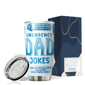 Emergency Dad Jokes Tumbler - Dad Jokes Tumbler - Tumblers For Dad From Daughter, Son, Kids - Dad Life Tumbler - Birthday Gifts For Dad Tumbler - Fathers Gifts -  Tumbler 20oz