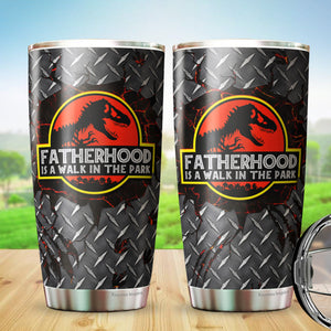 Fatherhood Is A Walk In The Park Tumbler - Tumblers For Dad From Daughter, Son, Kids - Birthday Gifts For Dad Tumbler - Gifts Idea For Dad, Daddy, Father - Fathers Gifts - Tumbler 20oz