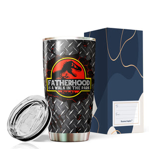 Fatherhood Is A Walk In The Park Tumbler - Tumblers For Dad From Daughter, Son, Kids - Birthday Gifts For Dad Tumbler - Gifts Idea For Dad, Daddy, Father - Fathers Gifts - Tumbler 20oz