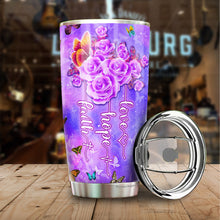 Load image into Gallery viewer, Faith Hope Love Tumbler - Butterfly Floral Tumber - Christian 20oz Stainless Steel Tumbler - Christian Tumblers For Women - Birthday Gifts for Mom on Mother&#39;s Day, Christmas