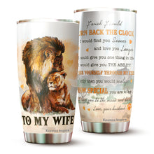 Load image into Gallery viewer, Kozmoz Inspire To My Wife Lion Couple Tumbler 20 Oz - Wife Travel Coffee Mug - Tumbler Gifts for Wife, Her, Women's Day, Wife's Birthday, Aniversary, Mothers Day 2022