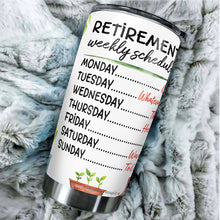 Load image into Gallery viewer, Kozmoz Inspire Retired Schedule Calendar Tumblers 20 Oz Gifts for Coworkers Office &amp; Family - Retirement Gifts for Women Men Dad Mom Tumblers