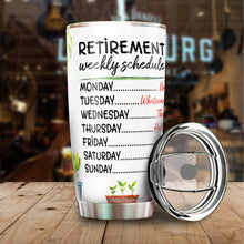 Load image into Gallery viewer, Kozmoz Inspire Retired Schedule Calendar Tumblers 20 Oz Gifts for Coworkers Office &amp; Family - Retirement Gifts for Women Men Dad Mom Tumblers