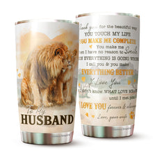 Load image into Gallery viewer, To My Husband Mug Lion Couple Tumbler - Birthday Christmas Tumbler Gifts for Husband - Best Ideas Gifts for Husband, Tumbler 20 oz