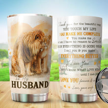 Load image into Gallery viewer, To My Husband Mug Lion Couple Tumbler - Birthday Christmas Tumbler Gifts for Husband - Best Ideas Gifts for Husband, Tumbler 20 oz