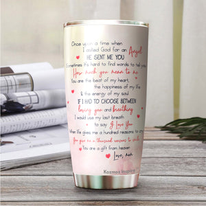 Kozmoz Inspire To My Daughter Tumbler 20oz - Heart Tumbler - Pink Tumbler For Girl - Gifts for Birthday, Christmas, Graduation - Gift From Mom, Dad - Gift to Daughter, Little Girl, Family Members