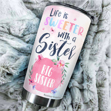 Load image into Gallery viewer, Kozmoz Inspire Big Sister Travel Coffee Mug - Life is Sweater with A Sister I would fight a bear Tumbler 20 oz - Gift Ideas For Worlds Best Sisters and Besties