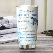 Load image into Gallery viewer, Kozmoz Inspire To My Husband Turtles Couple Tumbler 20 Oz - Tumbler Gifts for Husband - Romantic Gifts for Husband, Him, Boyfriend, Husband Valentine&#39;s Day, Aniversary, Birthday, Christmas, Fathers Day 2022