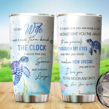 Load image into Gallery viewer, Kozmoz Inspire To My Wife Turtles Couple Tumbler 20oz - Tumbler Gifts for Wife, Her, Women's Day, Wife's Birthday, Aniversary, Mothers Day 2022