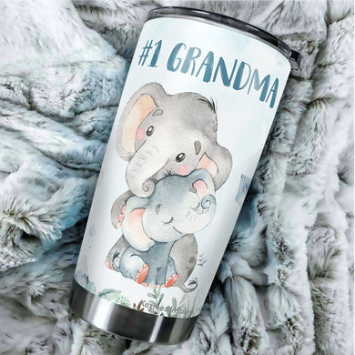 Kozmoz Inspire Grandma Nutrition Facts Tumbler 20 Oz Gifts - Mothers Day Gifts for Grandma - Best Grandma Gifts, Birthday Gifts for Grandma Tumbler, Grandma Elephant Tumbler