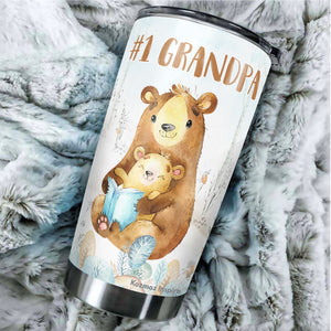 Kozmoz Inspire Grandpa Nutrition Facts Tumbler 20 Oz Gifts - Grandpa Mug Father's Day Present Gifts for Grandpa - Grandpa Birthday Gifts from Grandkids, Grandpa Bear Tumbler 20 Oz