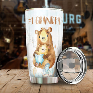 Kozmoz Inspire Grandpa Nutrition Facts Tumbler 20 Oz Gifts - Grandpa Mug Father's Day Present Gifts for Grandpa - Grandpa Birthday Gifts from Grandkids, Grandpa Bear Tumbler 20 Oz