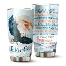 Load image into Gallery viewer, Kozmoz Inspire To My Son Eagles Tumbler 20 Oz Gifts from Mom - Tumbler Gift for Son from Mom - Meaningful Gift for Son Kids from Mom, Mothers Day, Birthday, Christmas 2022