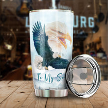 Load image into Gallery viewer, Kozmoz Inspire To My Son Eagles Tumbler 20 Oz Gifts from Mom - Tumbler Gift for Son from Mom - Meaningful Gift for Son Kids from Mom, Mothers Day, Birthday, Christmas 2022