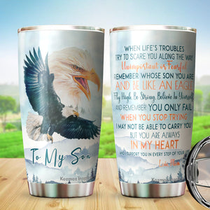 Kozmoz Inspire To My Son Eagles Tumbler 20 Oz Gifts from Mom - Tumbler Gift for Son from Mom - Meaningful Gift for Son Kids from Mom, Mothers Day, Birthday, Christmas 2022