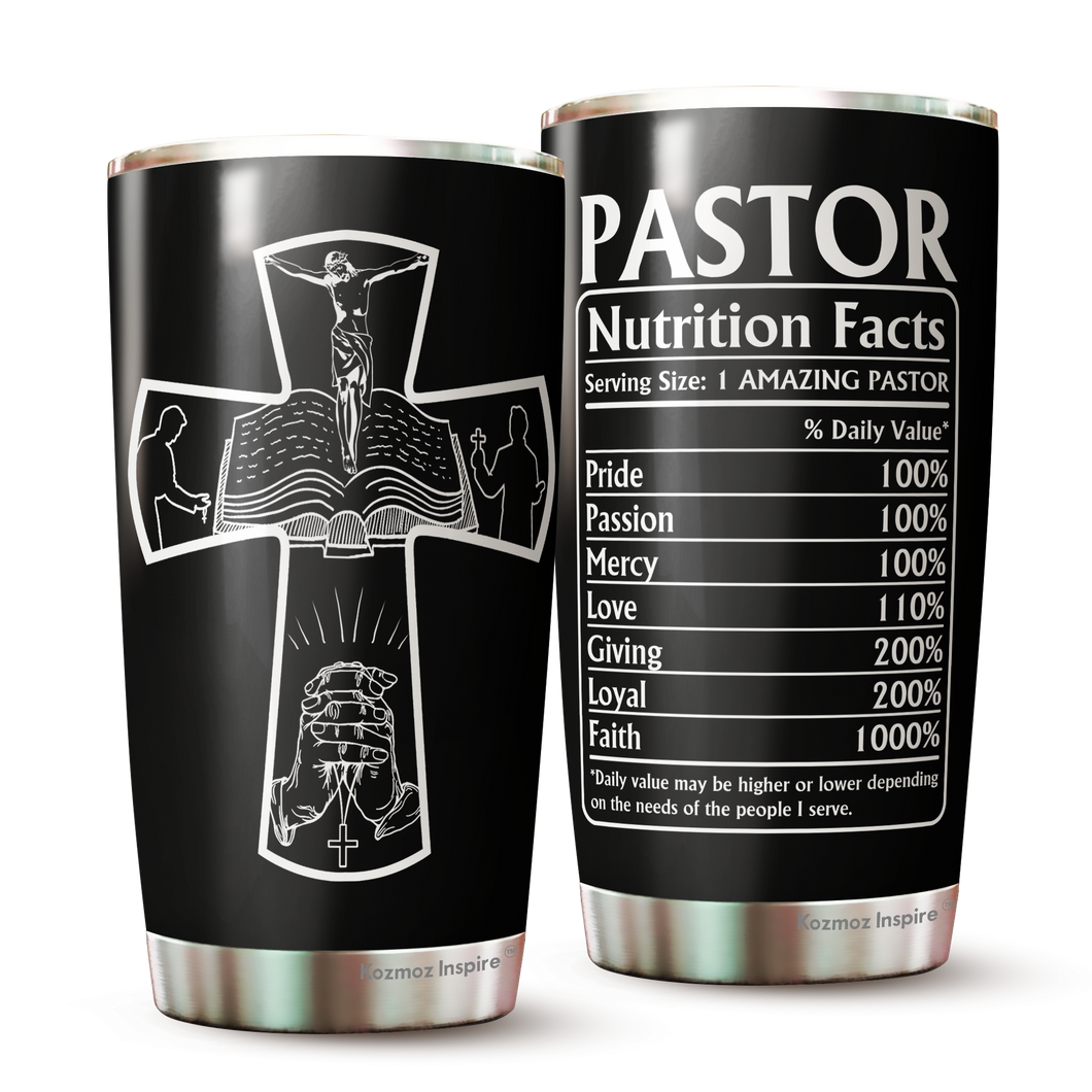 Pastor Appreciation Gifts - 20oz Travel Coffee Mug - Great Gift Idea for Appreciation, Birthday, Easter, Halloween, Thanksgiving, Christmas, Anniversary - Best Pastor Ever tumbler 20oz 5