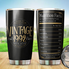 Load image into Gallery viewer, Kozmoz Inspire 30th Birthday Tumbler Gifts for Women Men - 1992 Nutrition Facts Tumbler 20oz - 30th Birthday Decorations for Her/Him, Mom, Dad, Husband, Wife - Funny 30th Birthday Gifts Idea