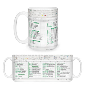 Excel Command Mug - Accountant cup - Accountant funny mug - accounting gift - cpa gifts - excel life - accounting graduation gifts -  excel shortcut, na CPA,CFO, Coworkers, Men, Women Mug 11Oz 15Oz