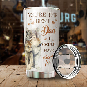 You're The Best Dad Tumbler - To My Dad Tumbler From Daughter - Wolf Dad Insulated Coffee Tumbler - Birthday Gift For Dad, Daddy, Father