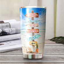 Load image into Gallery viewer, A Day At The Beach Restore The Soul Tumbler - Beach Gifts For Women -Beach Insulated Tumbler - Beach Tumbler For Women, Girls - Birthday Gifts For Girls, Women