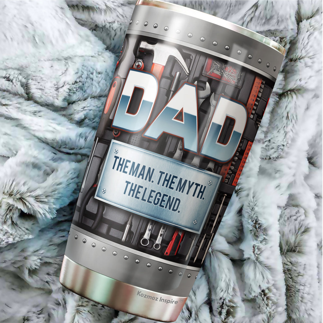 Dad The Man The Myth The Legend Tumbler - Dad Mechanic Tumbler - Tumbler For Dad From Son, Daughter, Kids - Birthday Gift For Dad, Daddy, Father