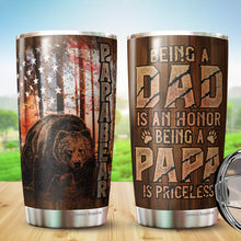 Load image into Gallery viewer, Dad Tumbler 20oz - Being Papa Is Priceless Travel Coffee Mug - Tumbler Gifts for Dad, Father, Bonus Dad, Father-in-law - Birthday, Christmas, Father&#39;s Day Gifts for Dad