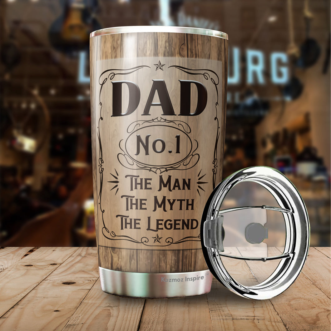 Best Dad Ever Tumbler 20Oz - The Man The Myth The Legend Travel Coffee Mug - Tumbler Gifts for Dad, Father, Bonus Dad, Father-in-law, Birthday, Christmas, Father's Day Tumbler Gifts