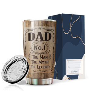 Best Dad Ever Tumbler 20Oz - The Man The Myth The Legend Travel Coffee Mug - Tumbler Gifts for Dad, Father, Bonus Dad, Father-in-law, Birthday, Christmas, Father's Day Tumbler Gifts