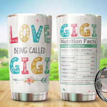 Load image into Gallery viewer, Love Being Called Gigi Coffee Tumbler 20oz - Gifts For Women Grandma Coffee Tumbler Mothers Day Gifts - Gift Women Grandma Gifts -Gifts From Grandson Grandkids Grandma Tumbler