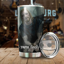 Load image into Gallery viewer, Hey You You're Finally Awake Tumbler 20 Oz - Gaming Tumbler - Elder Scrolls Inspired Mug, Coffee Stats, Gamer Gift, Birthday Gift, Coffee Mug, Coffee Stats, Sublimation