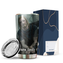 Load image into Gallery viewer, Hey You You're Finally Awake Tumbler 20 Oz - Gaming Tumbler - Elder Scrolls Inspired Mug, Coffee Stats, Gamer Gift, Birthday Gift, Coffee Mug, Coffee Stats, Sublimation