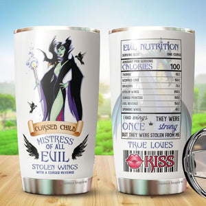 Villains Tumbler - Evil Nutrition Facts Tumblers - Mistress of all evil Tumbler - Birthday Gifts For Her, Women, Men, Coworker Friends - Tumbler 20 Oz