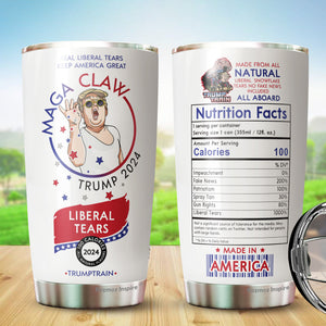 MAGA Trump 2024 Tumbler - Liberal Tears Tumblers - Trump Nutrition Facts Tumber - Trump 2024 Tumbler - Tumbler For Men, Women, Friends , Coworker - Tumbler 20 Oz